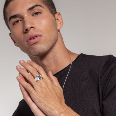 Bague Boussole Noire, Argent, TR2274-641-11 - Thomas Sabo