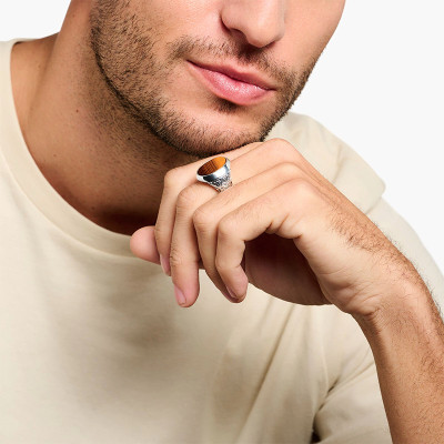 Bague ovale Oeil de Tigre & argent - TR2242-826-2 - Thomas Sabo
