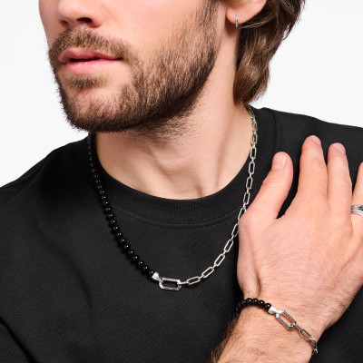 Collier Perles Onyx, Argent KE2179-507-11, 55 cm - Thomas Sabo