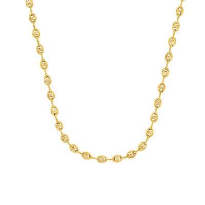 Chaîne Grain de Café Creuse, Or Jaune 375, 45 cm - Manillon