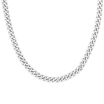 Chaîne Gourmette Diamantée, Argent, 55 cm - Manillon