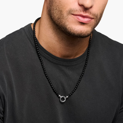 Collier Rebel Cliffs, Argent 925 & Obsidiennes, 60 ou 90 cm - KE1102-023-11 - Thomas Sabo