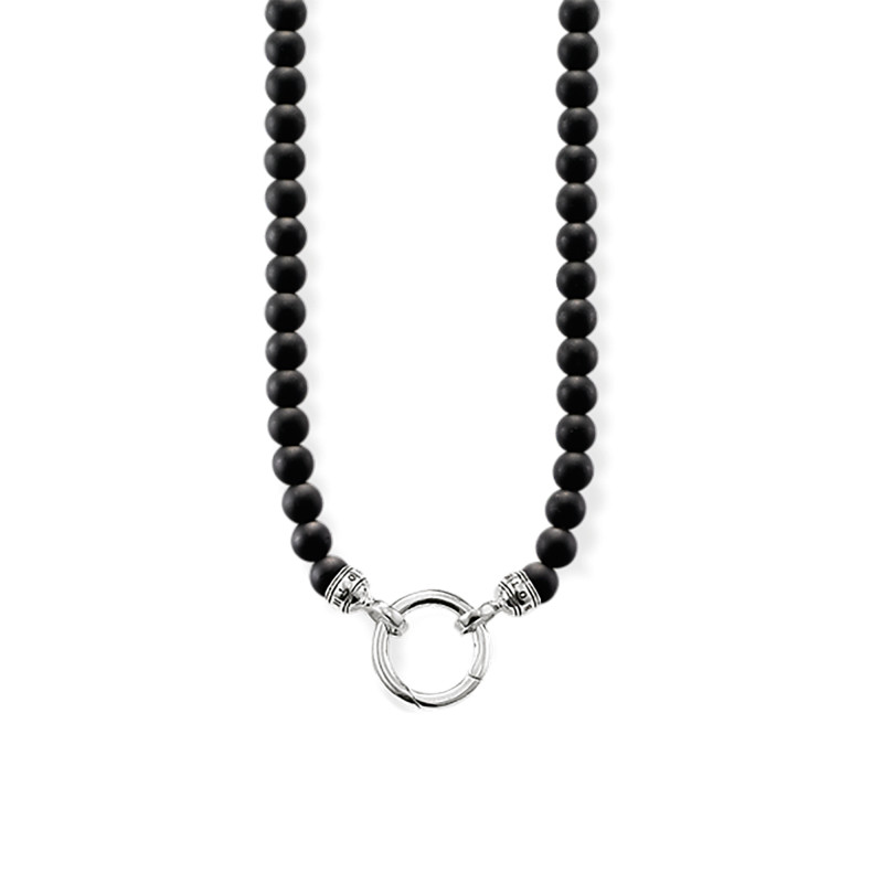 Collier Rebel Cliffs, Argent 925 & Obsidiennes, 60 ou 90 cm - KE1102-023-11 - Thomas Sabo