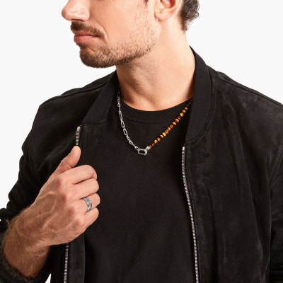 Collier Oeil de Tigre, Argent 925, 50 à 55 cm - KE2179-826-2-L55V - Thomas Sabo