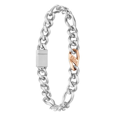 Bracelet Gourmette Rian Acier Bicolore, 17,50 ou 19 cm - Boss