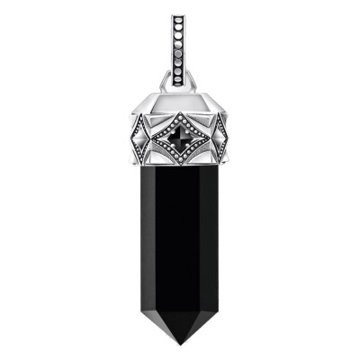 Pendentif Rebel Wolf Hexagone, Argent 925 & Onyx Noir - PE964-641-11 - Thomas Sabo