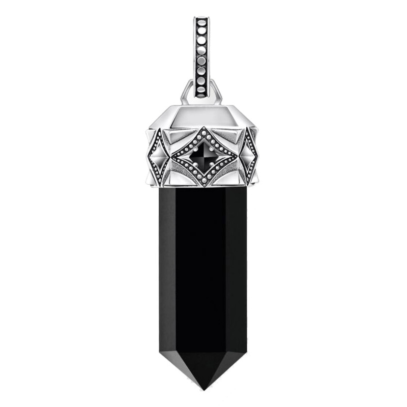 Pendentif Rebel Wolf Hexagone, Argent 925 & Onyx Noir - PE964-641-11 - Thomas Sabo
