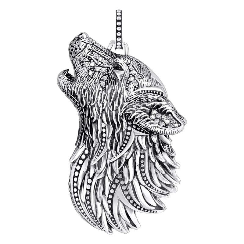 Pendentif Rebel Wolf, Argent 925 & Oxydes - PE966-643-21 - Thomas Sabo