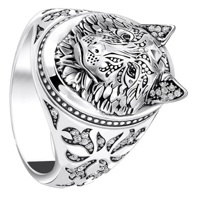 Bague Rebel Wolf, Argent 925 & Zircones - TR2452-643-21 - Thomas Sabo