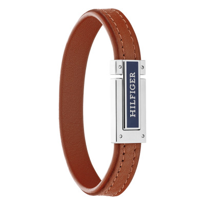 Bracelet Flat Acier & Cuir Marron, 19 cm - 2790560 - Tommy Hilfiger