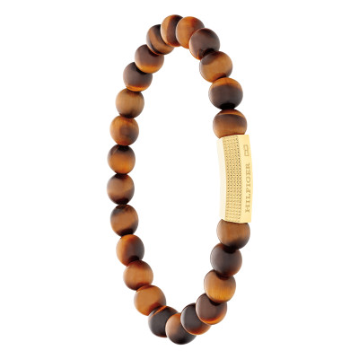 Bracelet Beads Acier Doré & Oeil de Tigre, 18 cm - 2790582 - Tommy Hilfiger