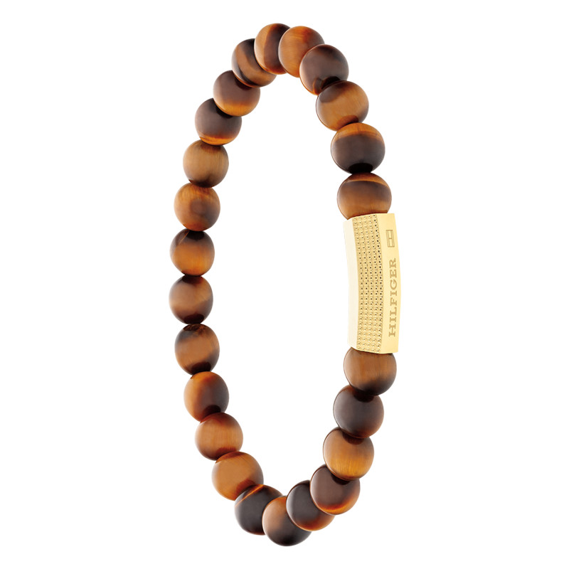 Bracelet Beads Acier Doré & Oeil de Tigre, 18 cm - 2790582 - Tommy Hilfiger