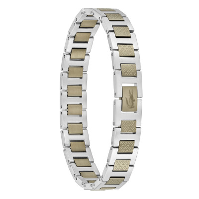 Bracelet Metropole "L" Acier Bronze & Gris - 2040419, 13 cm à 19 cm - Lacoste