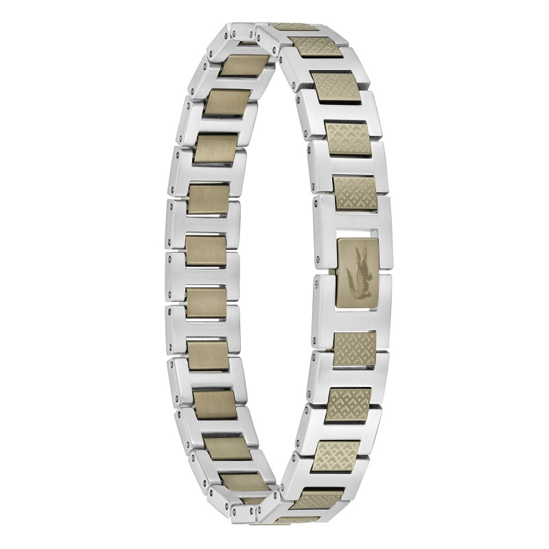 Bracelet Metropole "L" Acier Bronze & Gris - 2040419, 13 cm à 19 cm - Lacoste