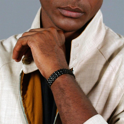 Bracelet Owan Acier Noir, 17,50 à 19 cm - 1580646 - Boss