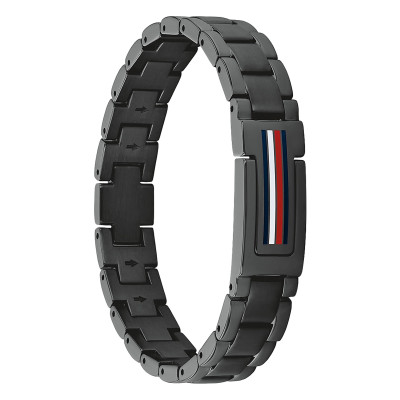 Bracelet Mason Acier Noir - 2790597, 19 cm Ajustable - Tommy Hilfiger