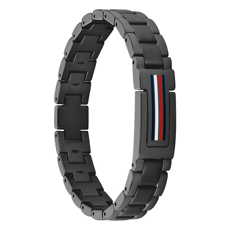 Bracelet Mason Acier Noir - 2790597, 19 cm Ajustable - Tommy Hilfiger