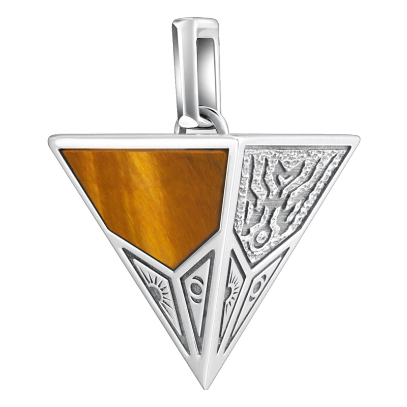 Pendentif Pyramide Pierres Œil-de-tigre & Onyx, Argent PE952-507-7 - Thomas Sabo