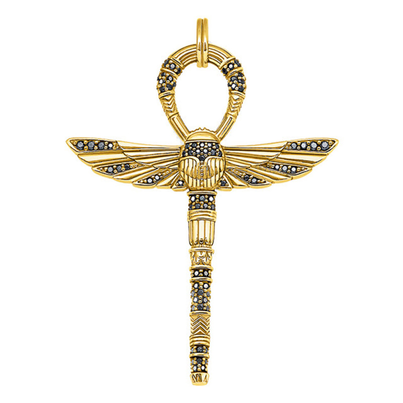 Pendentif Croix de Vie Egyptienne, Plaqué Or & Oxydes - PE741-414-11 - Thomas Sabo