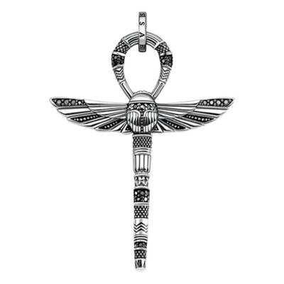 Pendentif Croix de Vie Ankh avec Scarabée, Argent & Oxydes - PE778-643-11 - Thomas Sabo