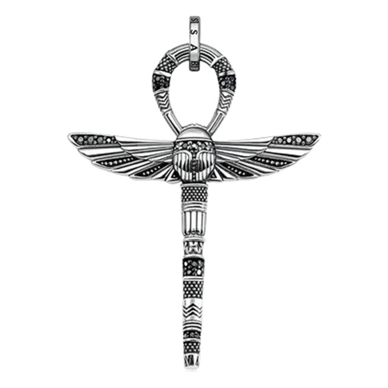 Pendentif Croix de Vie Ankh avec Scarabée, Argent & Oxydes - PE778-643-11 - Thomas Sabo