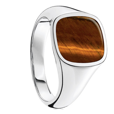 Bague classique Oeil de tigre & argent - TR2332-045-2 - Thomas Sabo