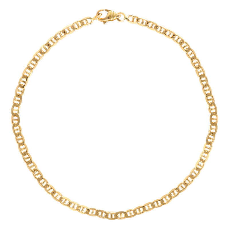 Bracelet Maille Marine Plate Massive, Or Jaune 750, 20 cm - Manillon