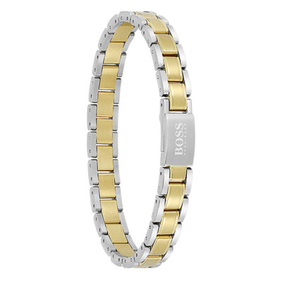Bracelet Acier Couleur Argent & Or Jaune, 20 cm - Boss