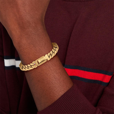 Bracelet Acier Doré Maille Gourmette - 2790434, 19 cm - Tommy Hilfiger