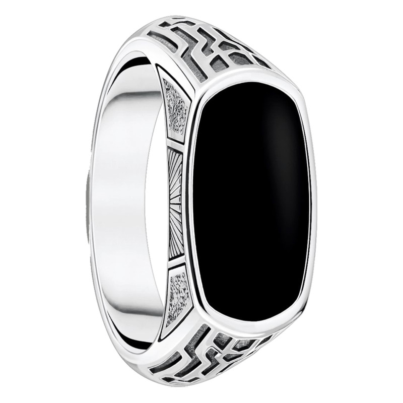 Chevalière Chemin de Vie, Argent 925 & Onyx Noir, TR2429-507-11 - Thomas Sabo