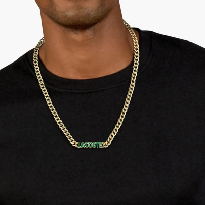 Collier Script, Acier Doré - 2040475, 56 cm - Lacoste