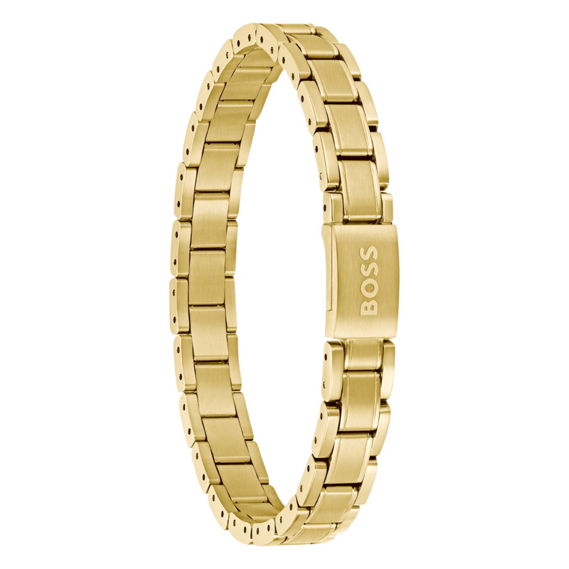 Bracelet Metal Links Essential Acier Doré, 20 cm Ajustable - 1580711 - Boss