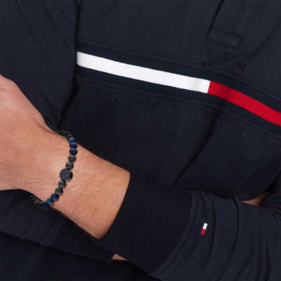 Bracelet TH85 Carbon Acier Bicolore & Lapis-Lazuli, 19 cm - 2790626 - Tommy Hilfiger