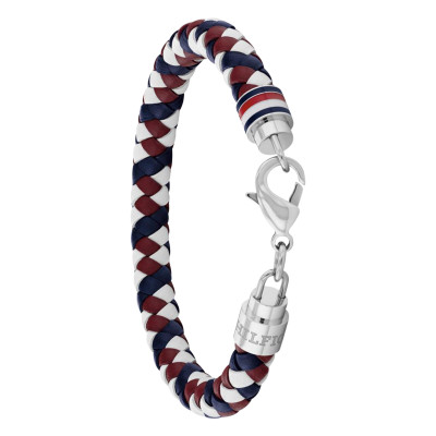 Bracelet Tyson Acier & Cuir Tricolore - 22790633, 19 cm - Tommy Hilfiger