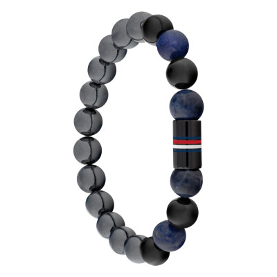 Bracelet Jameson Acier Noir, Onyx, Sodalites & Hématites, 19 cm - 2790630 - Tommy Hilfiger