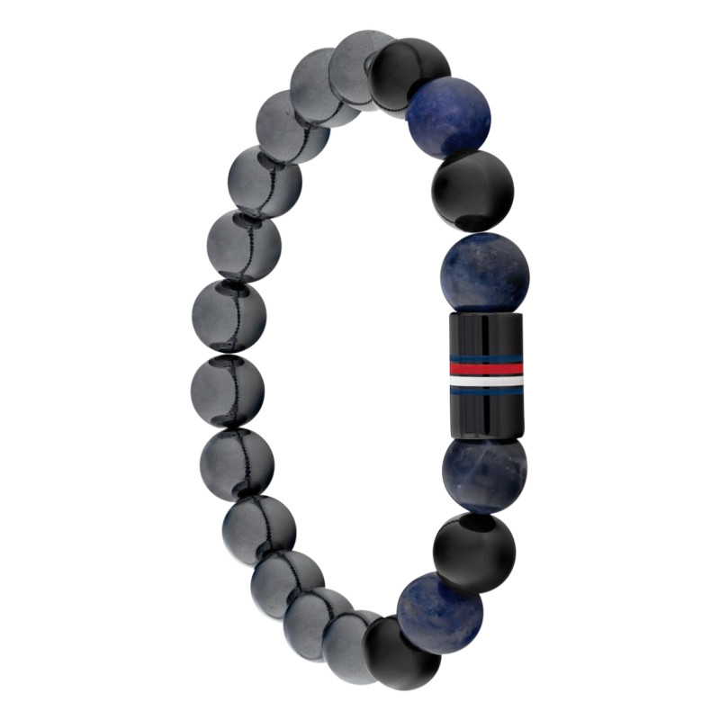 Bracelet Jameson Acier Noir, Onyx, Sodalites & Hématites, 19 cm - 2790630 - Tommy Hilfiger