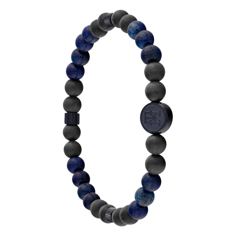 Bracelet TH85 Carbon Acier Bicolore & Lapis-Lazuli, 19 cm - 2790626 - Tommy Hilfiger