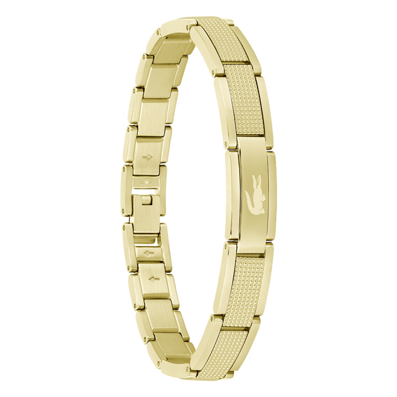 Bracelet Texturé Stencil Acier Doré - 2040219, 19 cm - Lacoste