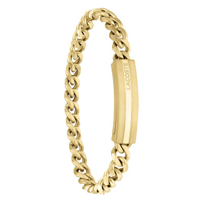 Bracelet Aventurer Plaque, Acier Doré - 2040092, 19 cm - Lacoste