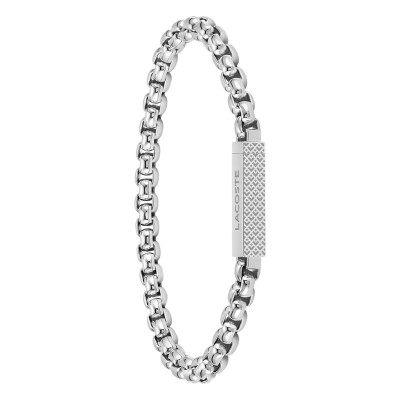 Bracelet Plaque L'Essentiel Acier - 2040123, 19 cm - Lacoste
