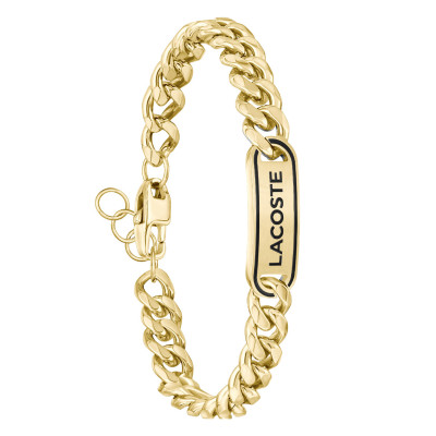Bracelet Gourmette District Acier Doré, 19 cm - 2040225 - Lacoste