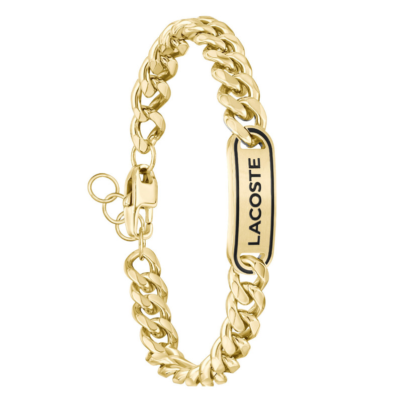 Bracelet Gourmette District Acier Doré, 19 cm - 2040225 - Lacoste