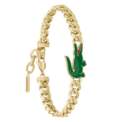 Bracelet Arthor Maille Gourmette Acier Doré, 19 cm - 2040227 - Lacoste