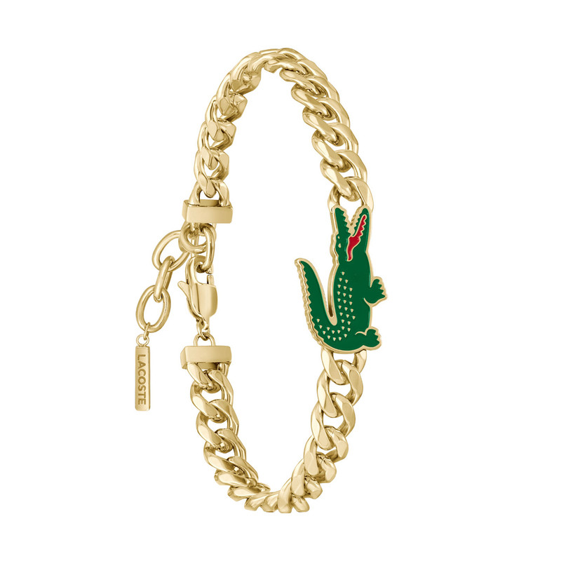 Bracelet Arthor Maille Gourmette Acier Doré, 19 cm - 2040227 - Lacoste