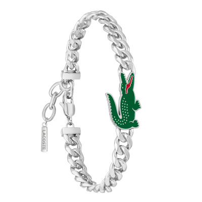 Bracelet Arthor Maille Gourmette Acier, 19 cm - 2040226 - Lacoste
