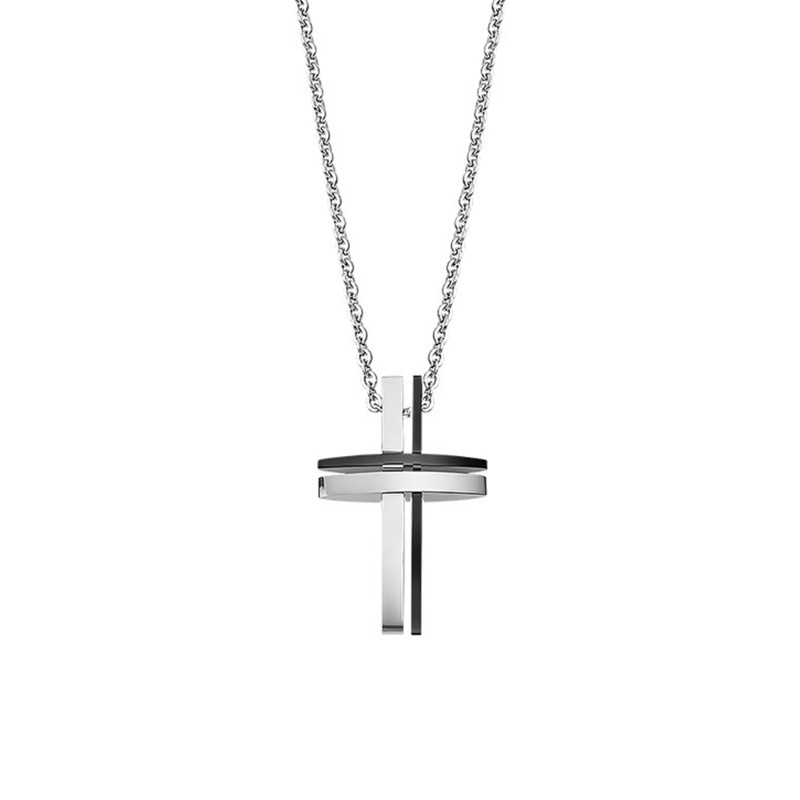 Collier Croix Men In Black, Acier, 50 cm - LS1984-1/1 - Lotus