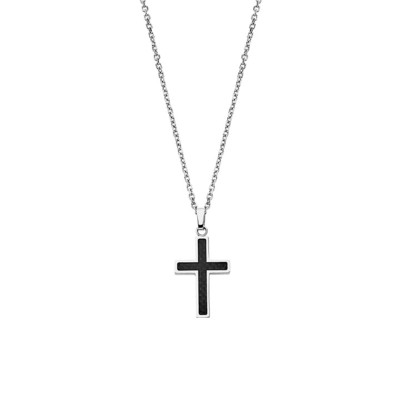 Collier Croix Men in Black, Acier, 49,7 cm - LS1983-1/1 - Lotus