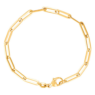 Bracelet Chaine maille rectangle, Plaqué Or, 18 cm - Manillon