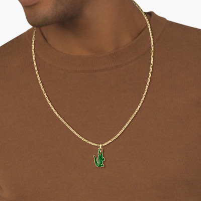 Collier Arthor Crocodile, Acier Doré, 55 cm - 2040229 - Lacoste