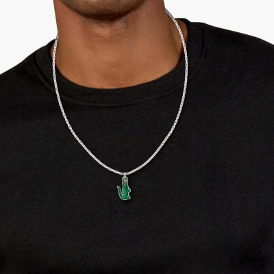 Collier Arthor Crocodile, Acier, 55 cm - 2040228 - Lacoste